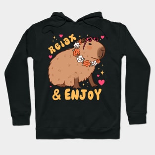 Relax and enjoy cute capybara ready for summer vacation Hoodie